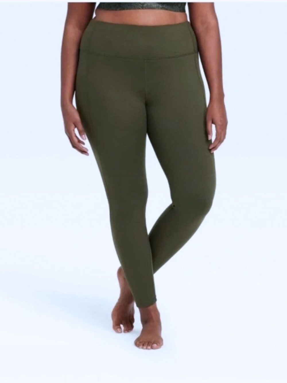 Women's High-Rise Leggings - All in Motion - Heathered Olive Green XXL